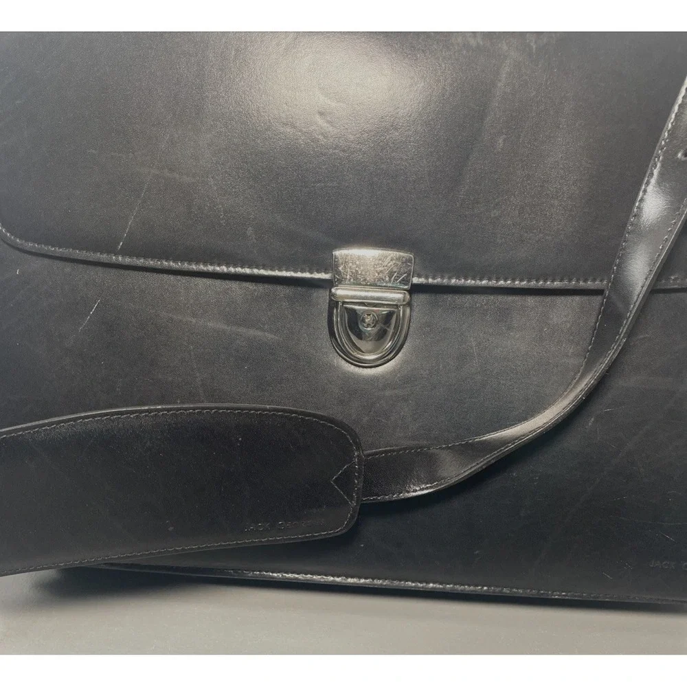 Black Leather Executive Professional Briefcase by Jack‎ Georges